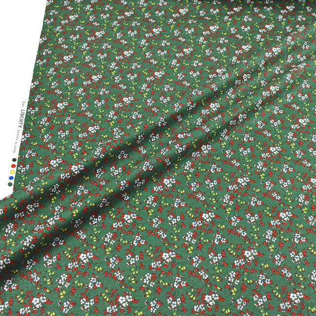 生地 LIBERTY 2021AW Brilliant Christmas Hips 'N' Hops ヒップス・アンド・ホップス(88-3338253G) J21A.グリーン 09Ac04j
