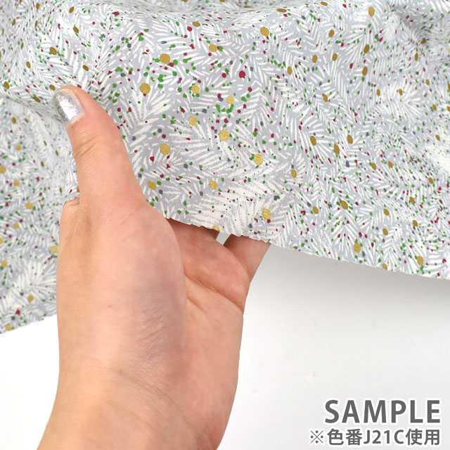 生地 LIBERTY FABRICS リバティ・ファブリックス タナローン 2021AW Brilliant Christmas Elizabeth Polka エリザベス・ポルカ(DC31688) J21C.グレー 99Zz99j