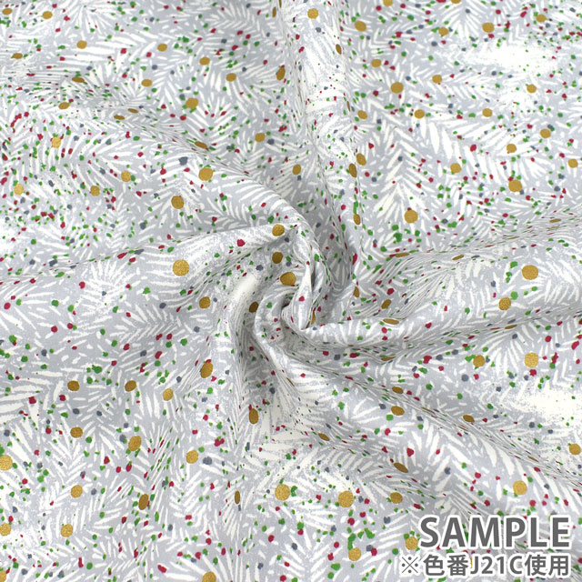 生地 LIBERTY FABRICS リバティ・ファブリックス タナローン 2021AW Brilliant Christmas Elizabeth Polka エリザベス・ポルカ(DC31688) J21C.グレー 99Zz99j