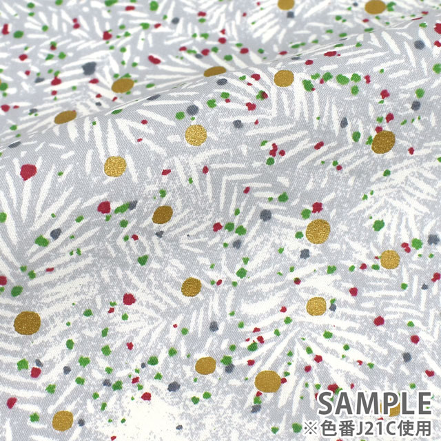 生地 LIBERTY FABRICS リバティ・ファブリックス タナローン 2021AW Brilliant Christmas Elizabeth Polka エリザベス・ポルカ(DC31688) J21C.グレー 99Zz99j