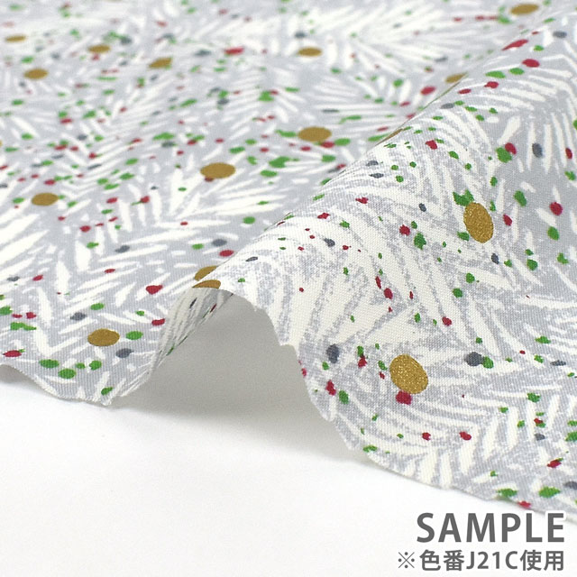 生地 LIBERTY FABRICS リバティ・ファブリックス タナローン 2021AW Brilliant Christmas Elizabeth Polka エリザベス・ポルカ(DC31688) J21C.グレー 99Zz99j