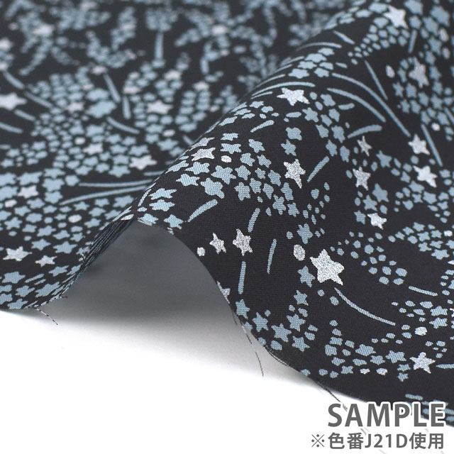 生地 LIBERTY FABRICS リバティ・ファブリックス タナローン 2021AW Brilliant Christmas Whispering Light ウィスパリング・ライト(DC31832) J21D.ブラック 99Zz99j