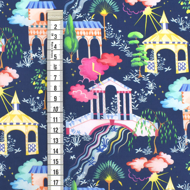 生地 LIBERTY FABRICS リバティ・ファブリックス タナローン 2022SS Kingdom キングタム(22-3632109) 22CT.ネイビー 99Zz99j