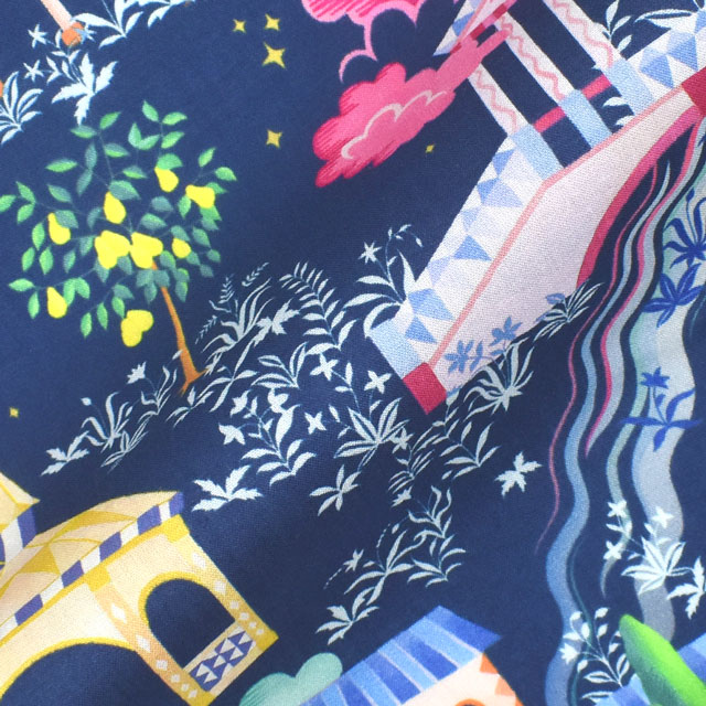 生地 LIBERTY FABRICS リバティ・ファブリックス タナローン 2022SS Kingdom キングタム(22-3632109) 22CT.ネイビー 99Zz99j
