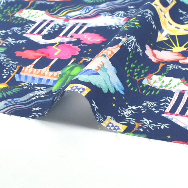 生地 LIBERTY FABRICS リバティ・ファブリックス タナローン 2022SS Kingdom キングタム(22-3632109) 22CT.ネイビー 99Zz99j