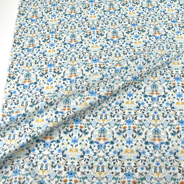生地 LIBERTY FABRICS リバティ・ファブリックス タナローン 2022SS Aurora オーロラ(22-3632129) 22AT.ブルー 09Ac03j