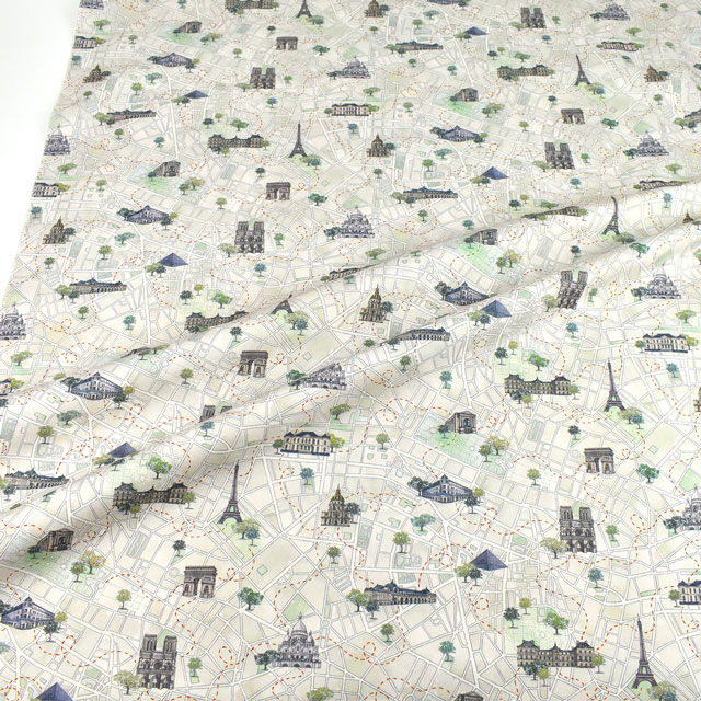 生地 LIBERTY FABRICS リバティ・ファブリックス 11号帆布 2022SS Rue de Paris ルー・ドゥ・パリス(DC30641) J22C.ナチュラル 99Zz99j