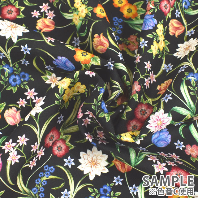 生地 LIBERTY FABRICS リバティ・ファブリックス タナローン 2022SS Floralove Collection ASTRAL MEADOW アストラル・メドゥ(3636413) A.グレー 99Zz99j