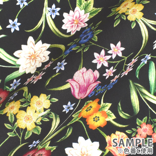 生地 LIBERTY FABRICS リバティ・ファブリックス タナローン 2022SS Floralove Collection ASTRAL MEADOW アストラル・メドゥ(3636413) A.グレー 99Zz99j