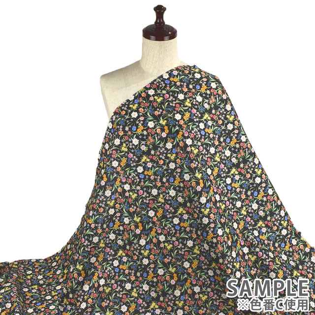 生地 LIBERTY FABRICS リバティ・ファブリックス タナローン 2022SS Floralove Collection ASTRAL MEADOW アストラル・メドゥ(3636413) A.グレー 99Zz99j