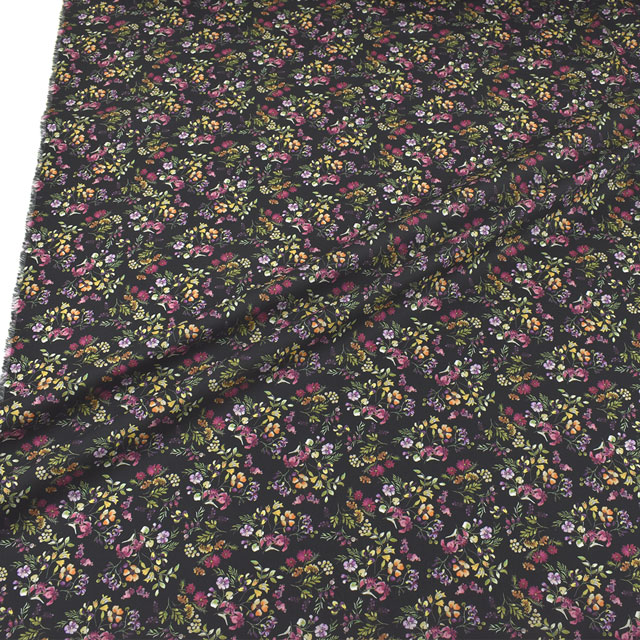 生地 LIBERTY FABRICS リバティ・ファブリックス タナローン 2022SS Floralove Collection MINI HEDGEROW ミニ・ヘッジロウ(3636415) D.ブラック 99Zz99j