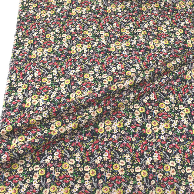 生地 LIBERTY FABRICS リバティ・ファブリックス タナローン 2022SS Floralove Collection SOPHIA GARDEN ソフィア・ガーデン(3636424) A.ブラック 99Zz99j