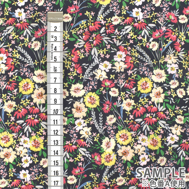 生地 LIBERTY FABRICS リバティ・ファブリックス タナローン 2022SS Floralove Collection SOPHIA GARDEN ソフィア・ガーデン(3636424) A.ブラック 99Zz99j