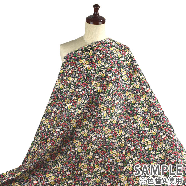 生地 LIBERTY FABRICS リバティ・ファブリックス タナローン 2022SS Floralove Collection SOPHIA GARDEN ソフィア・ガーデン(3636424) A.ブラック 99Zz99j