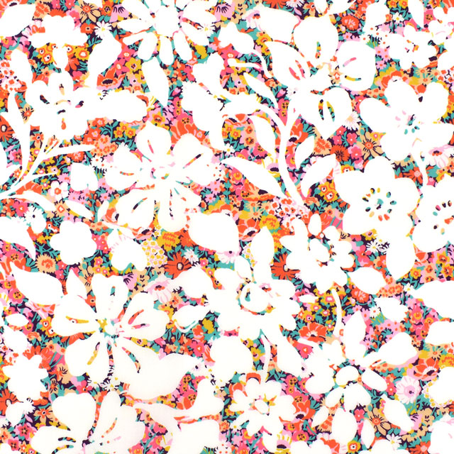 生地 LIBERTY FABRICS リバティ・ファブリックス タナローン 2022SS OceanVoyage Annabella Thorpe アナベラ・ソープ(22-5542104) SW22A.ピンク・オレンジ系 99Zz99j