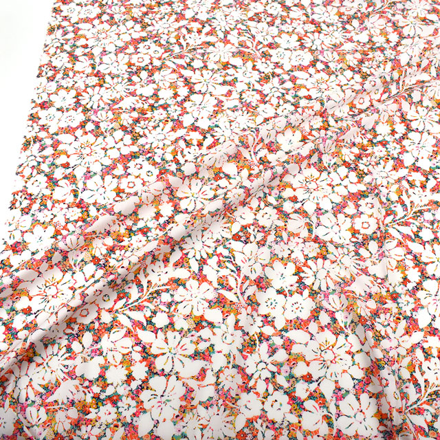 生地 LIBERTY FABRICS リバティ・ファブリックス タナローン 2022SS OceanVoyage Annabella Thorpe アナベラ・ソープ(22-5542104) SW22A.ピンク・オレンジ系 99Zz99j
