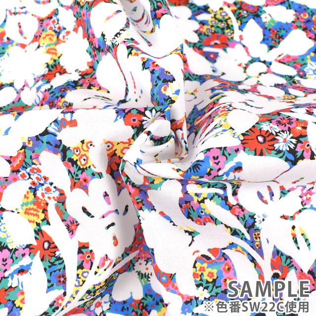 生地 LIBERTY FABRICS リバティ・ファブリックス タナローン 2022SS OceanVoyage Annabella Thorpe アナベラ・ソープ(22-5542104) SW22A.ピンク・オレンジ系 99Zz99j