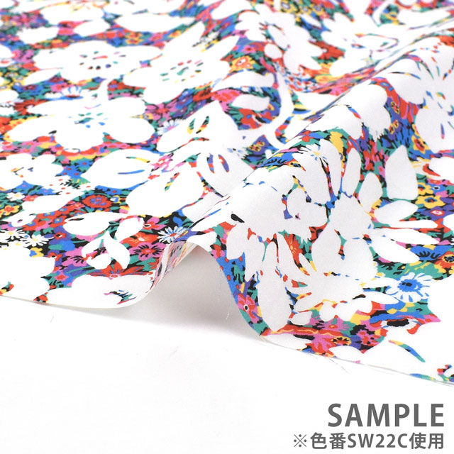 生地 LIBERTY FABRICS リバティ・ファブリックス タナローン 2022SS OceanVoyage Annabella Thorpe アナベラ・ソープ(22-5542104) SW22A.ピンク・オレンジ系 99Zz99j