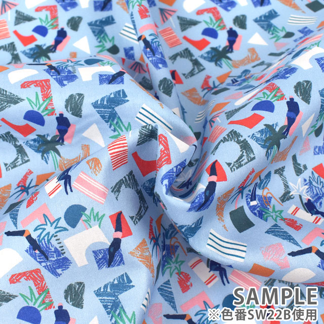 生地 LIBERTY FABRICS リバティ・ファブリックス タナローン 2022SS OceanVoyage Miro Pools ミロ・プールス(22-5842111) SW22C.ターコイズ 99Zz99j