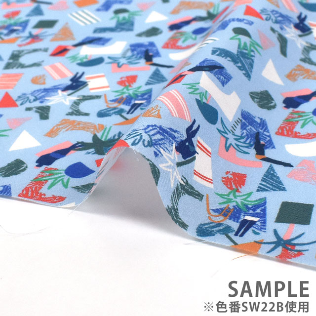 生地 LIBERTY FABRICS リバティ・ファブリックス タナローン 2022SS OceanVoyage Miro Pools ミロ・プールス(22-5842111) SW22C.ターコイズ 99Zz99j