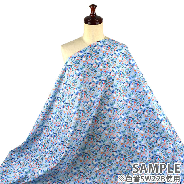 生地 LIBERTY FABRICS リバティ・ファブリックス タナローン 2022SS OceanVoyage Miro Pools ミロ・プールス(22-5842111) SW22C.ターコイズ 99Zz99j