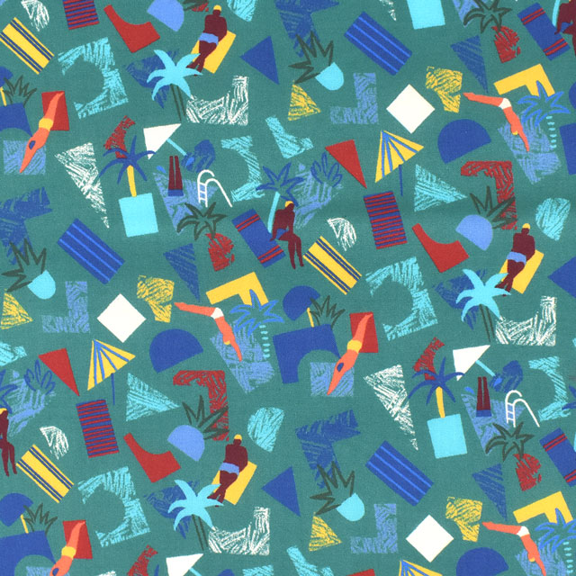 生地 LIBERTY FABRICS リバティ・ファブリックス タナローン 2022SS OceanVoyage Miro Pools ミロ・プールス(22-5842111) SW22C.ターコイズ 99Zz99j