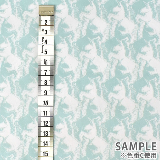 生地 LIBERTY FABRICS リバティ・ファブリックス タナローン 2022SS PALADISE LANDS Unicorn Puzzle ユニコーン・パズル(363J6444) C.グリーン 99Zz99j
