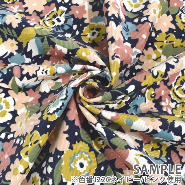 生地 LIBERTY-リバティ- コーデュロイ 2022AW Gloria Lomo グロリア・ロモ(22-3632221) 22C.チャコール×イエロー 09Bl24j