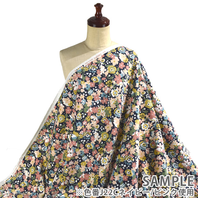 生地 LIBERTY-リバティ- コーデュロイ 2022AW Gloria Lomo グロリア・ロモ(22-3632221) 22C.チャコール×イエロー 09Bl24j