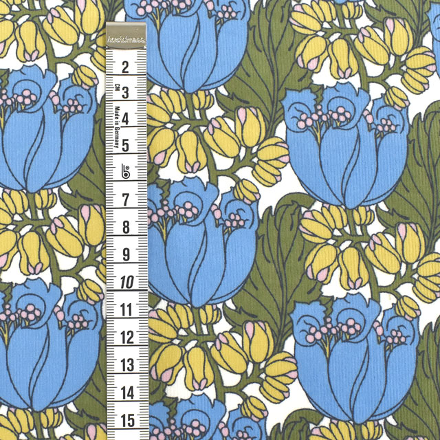 生地 LIBERTY FABRICS リバティ・ファブリックス コーデュロイ 2022AW Tudor Fields チューダー・フィールズ(22-2342205) J22B.ブルー 09Bl25j