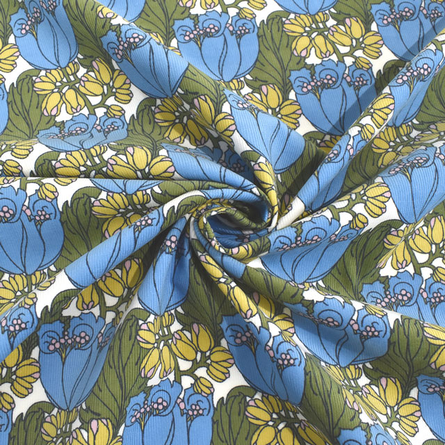 生地 LIBERTY FABRICS リバティ・ファブリックス コーデュロイ 2022AW Tudor Fields チューダー・フィールズ(22-2342205) J22B.ブルー 09Bl25j