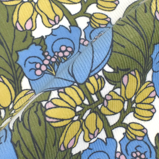 生地 LIBERTY FABRICS リバティ・ファブリックス コーデュロイ 2022AW Tudor Fields チューダー・フィールズ(22-2342205) J22B.ブルー 09Bl25j