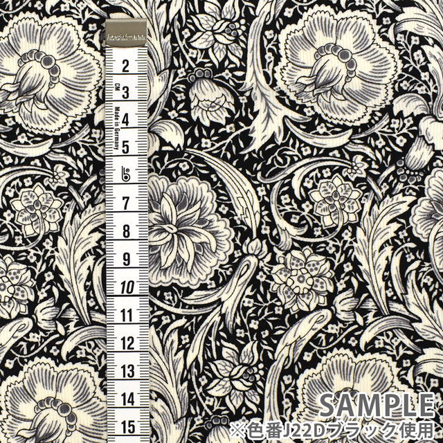 生地 LIBERTY FABRICS リバティ・ファブリックス コーデュロイ 2022AW Finesse Hall フィネス・ホール(22-1222201L120) J22D.ブラック 99Zz99j