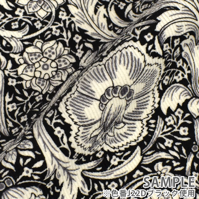 生地 LIBERTY FABRICS リバティ・ファブリックス コーデュロイ 2022AW Finesse Hall フィネス・ホール(22-1222201L120) J22D.ブラック 99Zz99j