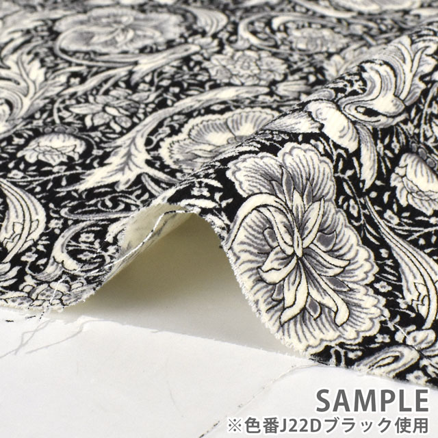 生地 LIBERTY FABRICS リバティ・ファブリックス コーデュロイ 2022AW Finesse Hall フィネス・ホール(22-1222201L120) J22D.ブラック 99Zz99j