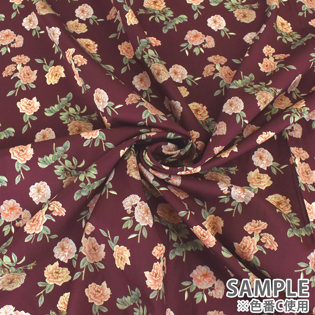 生地 LIBERTY FABRICS リバティ・ファブリックス タナローン 2022AW FLORANATION Scented センテッド(363J6803) C.ボルドー 09Ac03j