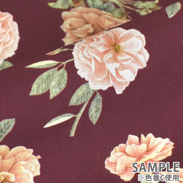 生地 LIBERTY FABRICS リバティ・ファブリックス タナローン 2022AW FLORANATION Scented センテッド(363J6803) C.ボルドー 09Ac03j