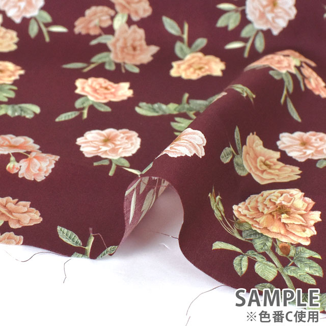 生地 LIBERTY FABRICS リバティ・ファブリックス タナローン 2022AW FLORANATION Scented センテッド(363J6803) C.ボルドー 09Ac03j