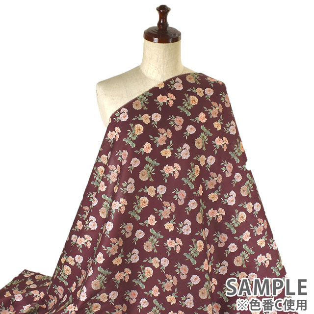 生地 LIBERTY FABRICS リバティ・ファブリックス タナローン 2022AW FLORANATION Scented センテッド(363J6803) C.ボルドー 09Ac03j