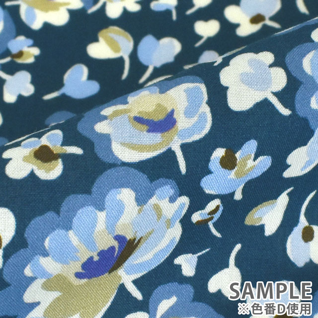 生地 LIBERTY FABRICS リバティ・ファブリックス タナローン 2022AW FLORANATION Sofia Dawn ソフィア・ドーン(363J6813) D.ブルー 99Zz99j