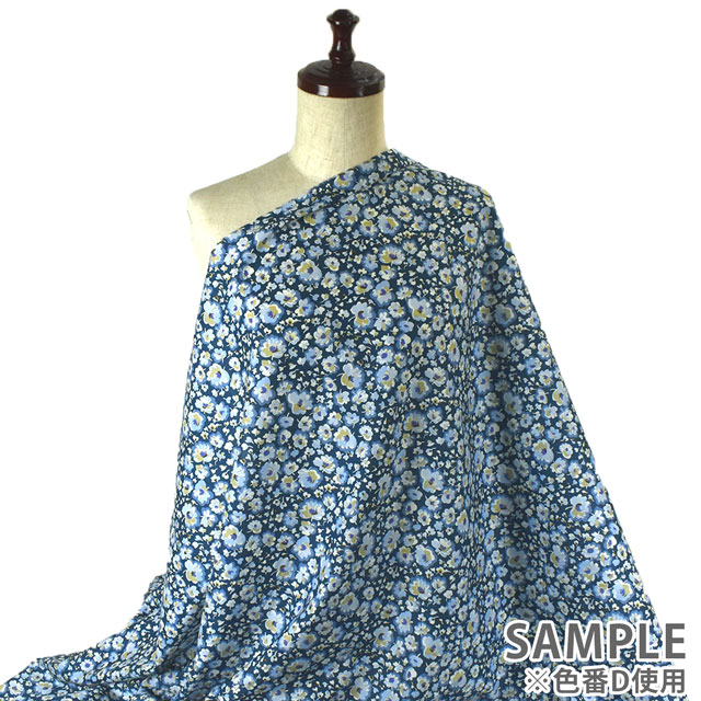 生地 LIBERTY FABRICS リバティ・ファブリックス タナローン 2022AW FLORANATION Sofia Dawn ソフィア・ドーン(363J6813) D.ブルー 99Zz99j