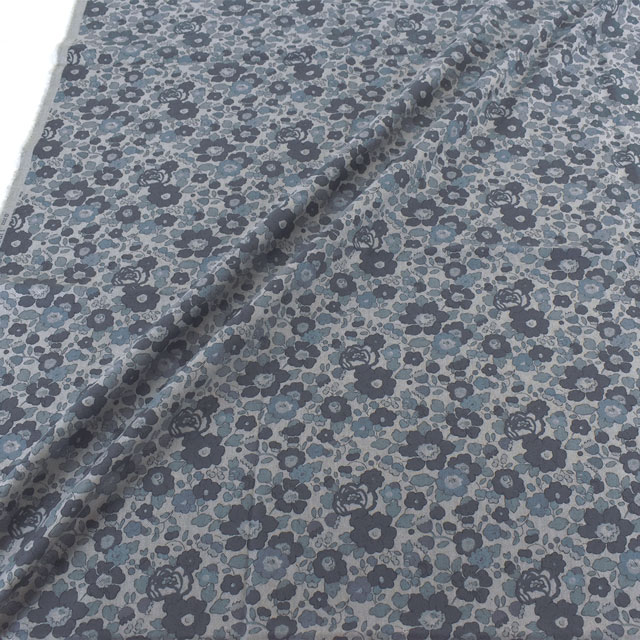 生地 LIBERTY FABRICS リバティ・ファブリックス エアリーコット 2022AW Betsy ベッツィ(3332019) J22W.グレー 99Zz99j