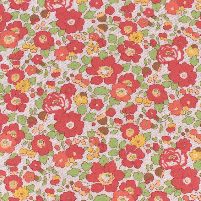 生地 LIBERTY FABRICS リバティ・ファブリックス エアリーコット 2022AW Betsy ベッツィ(3332019) J22Z.レッド 99Zz99j