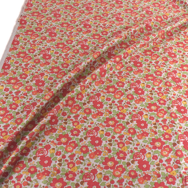 生地 LIBERTY FABRICS リバティ・ファブリックス エアリーコット 2022AW Betsy ベッツィ(3332019) J22Z.レッド 99Zz99j