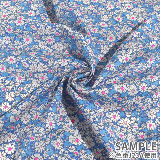 生地 LIBERTY FABRICS リバティ・ファブリックス タナローン 2023SS Neon Liberty Alice Neon アリス・ネオン(DC32677) J23B.ピンク×イエロー 09Ac03j