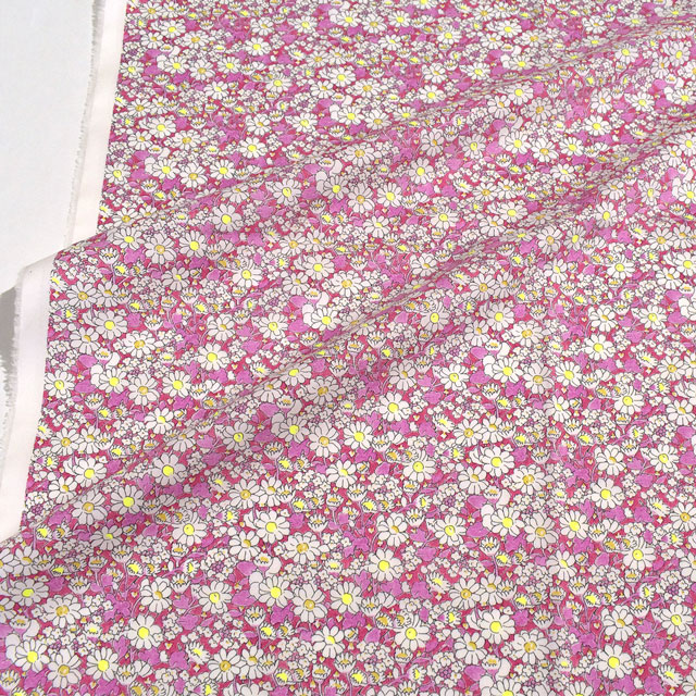 生地 LIBERTY FABRICS リバティ・ファブリックス タナローン 2023SS Neon Liberty Alice Neon アリス・ネオン(DC32677) J23B.ピンク×イエロー 09Ac03j