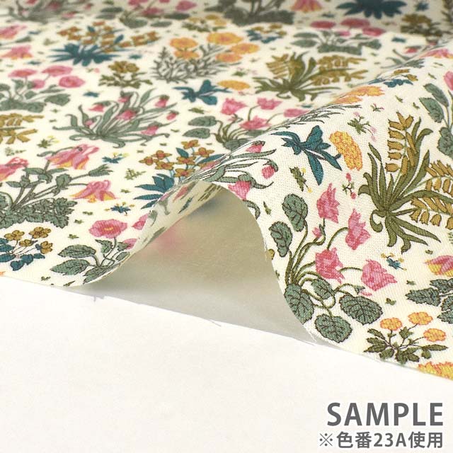 生地 LIBERTY FABRICS リバティ・ファブリックス フランダースリネン 2023SS Colombe Study コロンブ・スタディ(23-3633133) 23A.クリーム×マルチ 99Zz99j