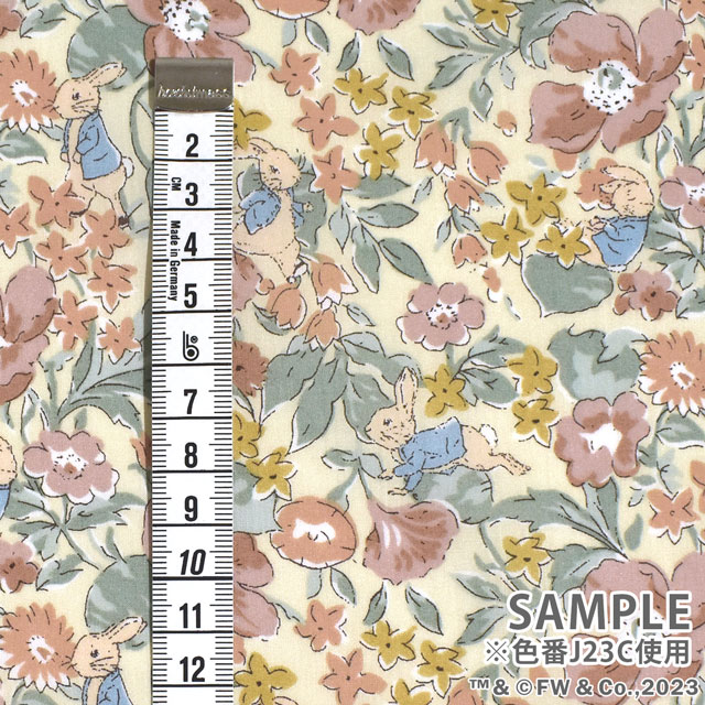 生地 LIBERTY FABRICS リバティ・ファブリックス タナローン ピーターラビット(TM)・コレクション ポピー・アンド・オネスティ・ピーター(DC32968) J23B.ピンク 09Ac03j
