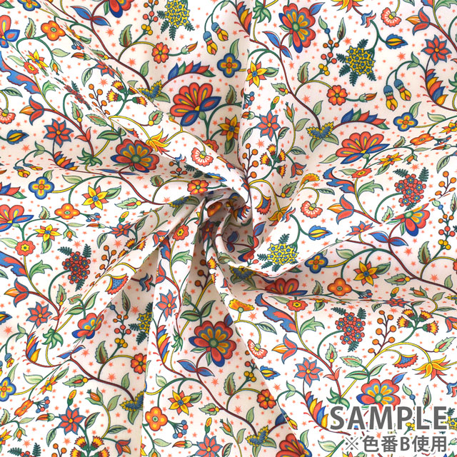 生地 LIBERTY FABRICS リバティ・ファブリックス タナローン 2023SS LIBERTY FLOWER MARKET MIDNIGHT CONSTELLATION ミッドナイト・コンステレイション(363J6822) A.ブルー 99Zz99j