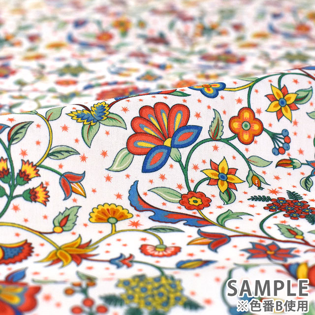 生地 LIBERTY FABRICS リバティ・ファブリックス タナローン 2023SS LIBERTY FLOWER MARKET MIDNIGHT CONSTELLATION ミッドナイト・コンステレイション(363J6822) A.ブルー 99Zz99j